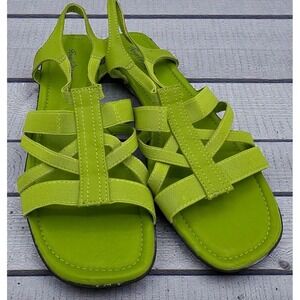 Angel Steps Women's Lime Green Sling Back Sandals  Size 11 W Summer Party Beach
